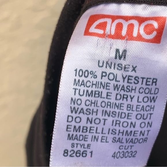 AMC Theaters T-Shirt  Black M Dine-In 2018 Movies Cinema Work Uniform Usher - Picture 5 of 6